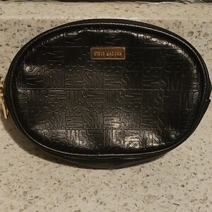 STEVE MADDEN Black Embossed Belt Bag